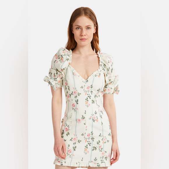 For Love & Lemons Rose Stripe Mini Dress in Ivory size small New with tags. - Picture 5 of 5